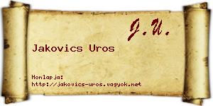 Jakovics Uros névjegykártya